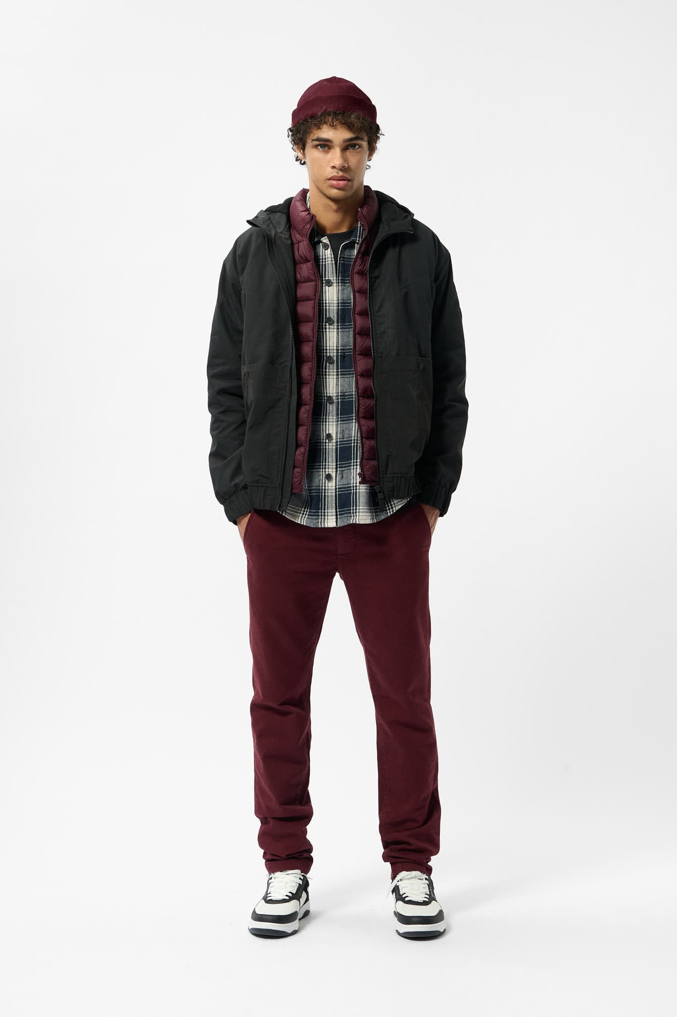 Pantalon chino coupe slim PALLAS CHINO SWEAT DYED SMOKY RUBY