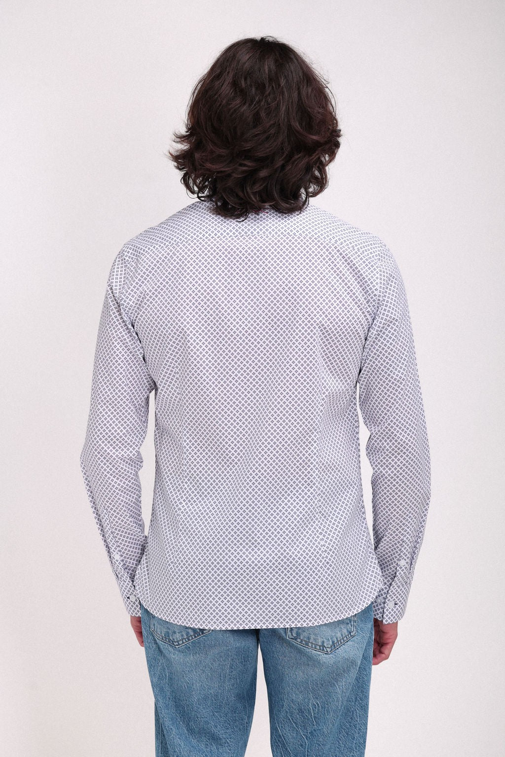 Chemise à pinces avec col français CARTON ML BLANC/MOTIF BLEU