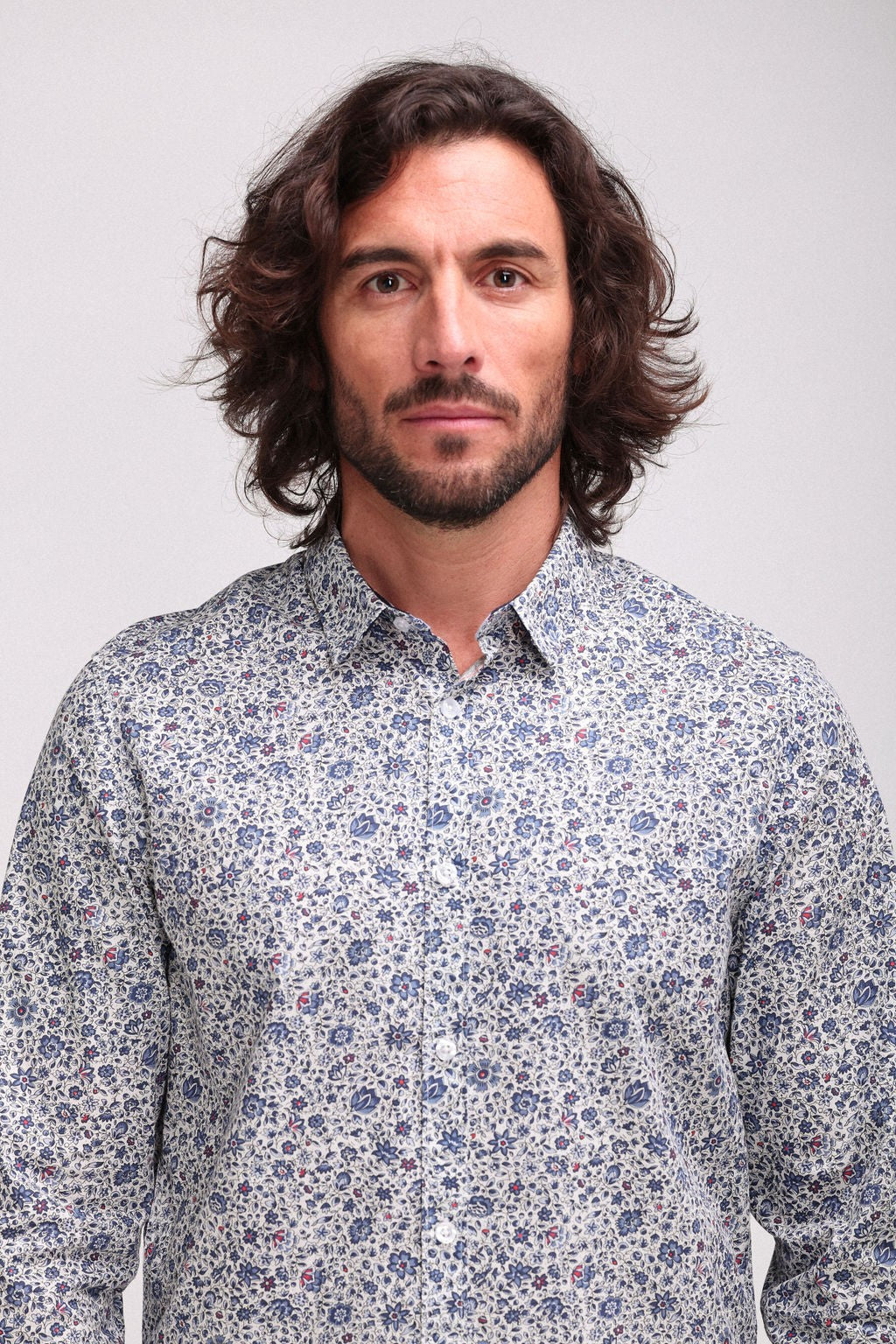 Chemise à pinces avec col français CARTON ML BLANC/FLORAL