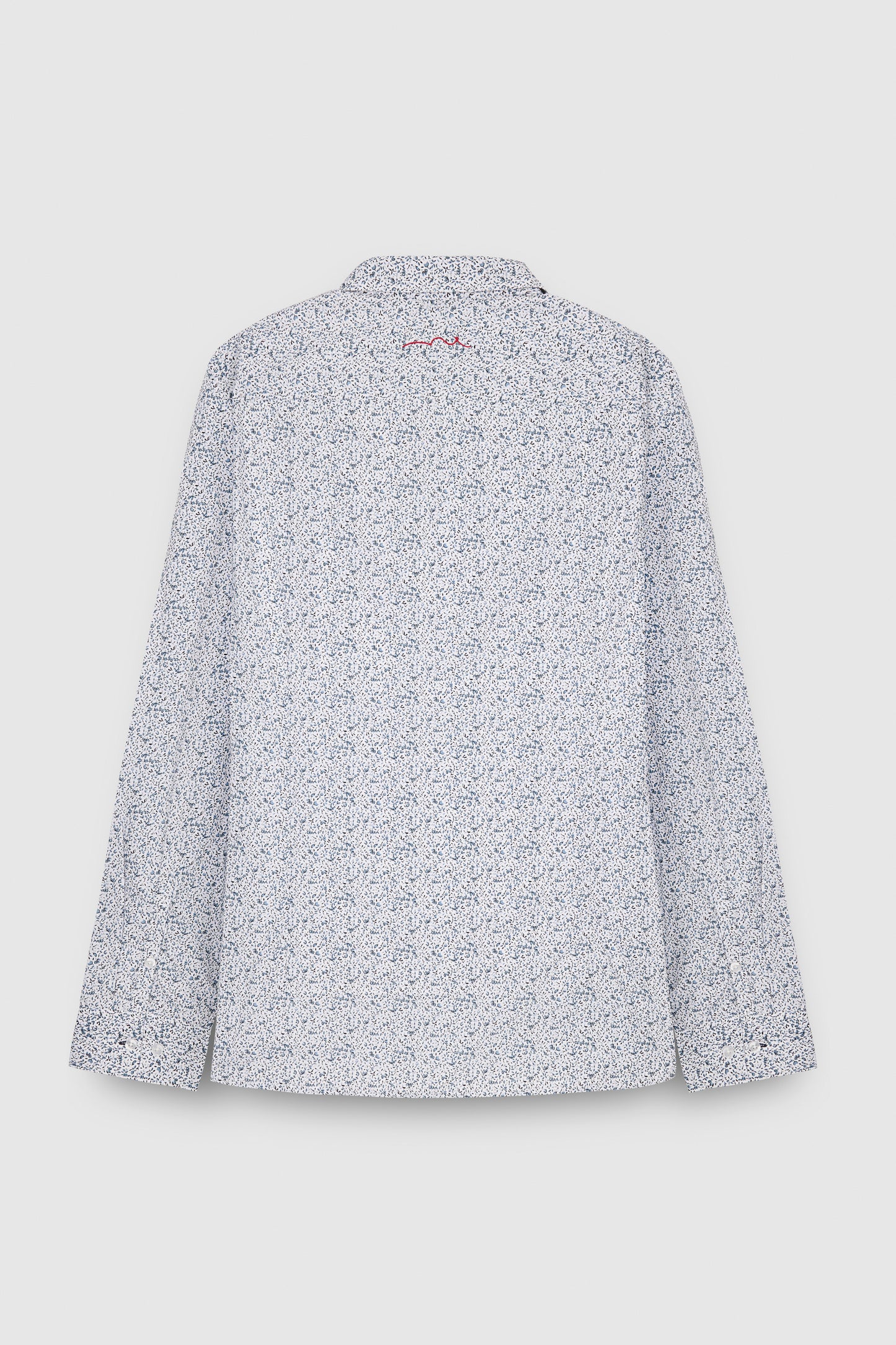 Chemise à pinces avec col français CARTON ML BLANC/FLORAL MICRO BLEU