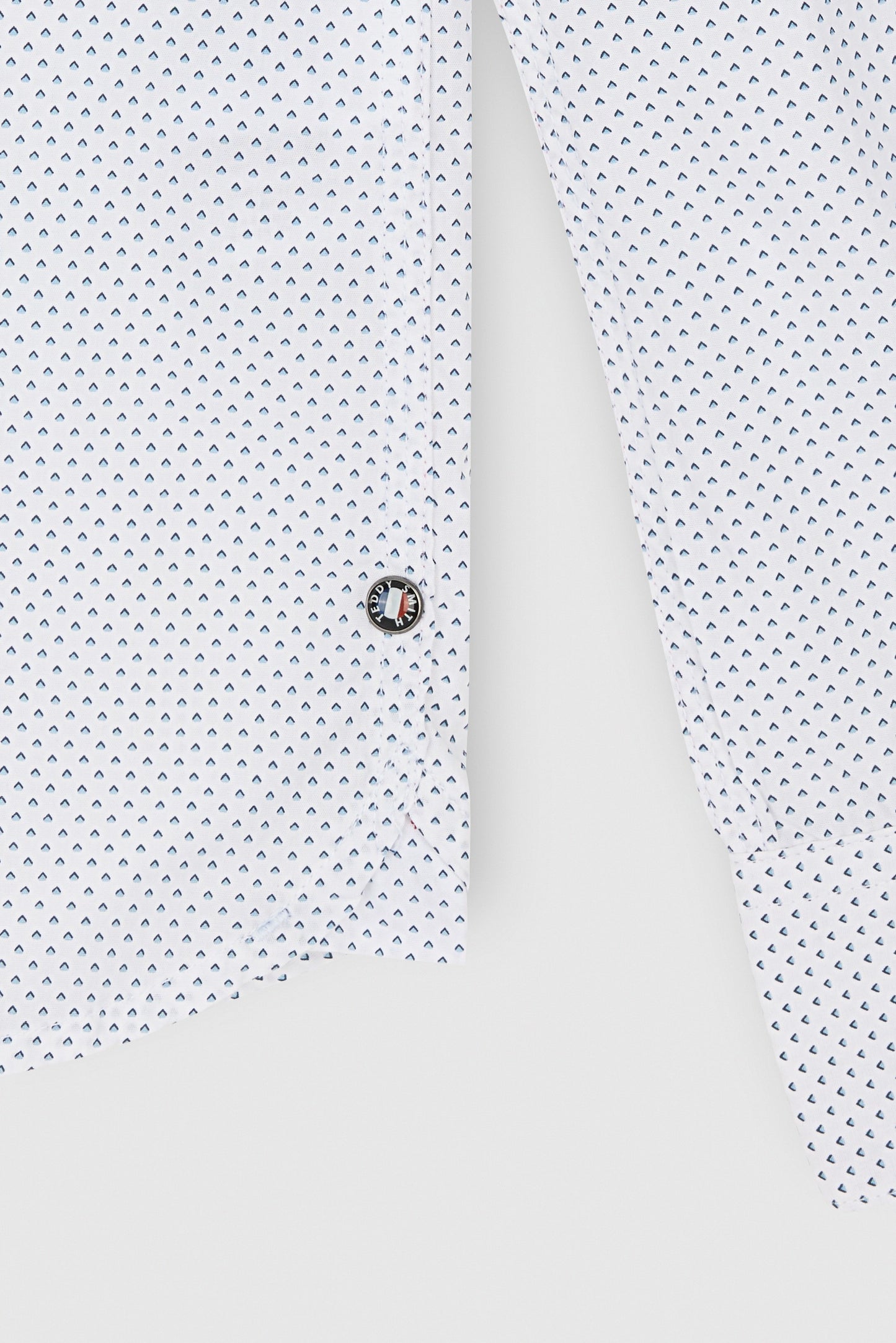 Chemise à pinces avec col français CARTON ML BLANC/MICRO PRINT BLEU