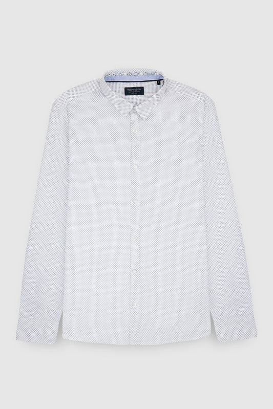 Achat Chemise à pinces avec col français CARTON ML BLANC/MICRO PRINT BLEU