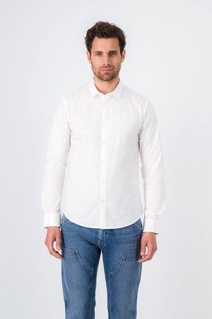 Chemise à pinces avec col français C-GOPHER ML BLANC