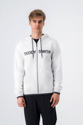 Sweat zippé à capuche GICLASS HOODY WHITE MELANGE