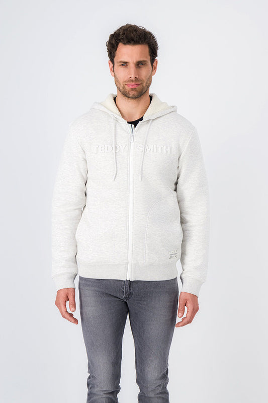 Achat Sweat zippé à capuche NAIL HOODY ZIP WHITE MELANGE