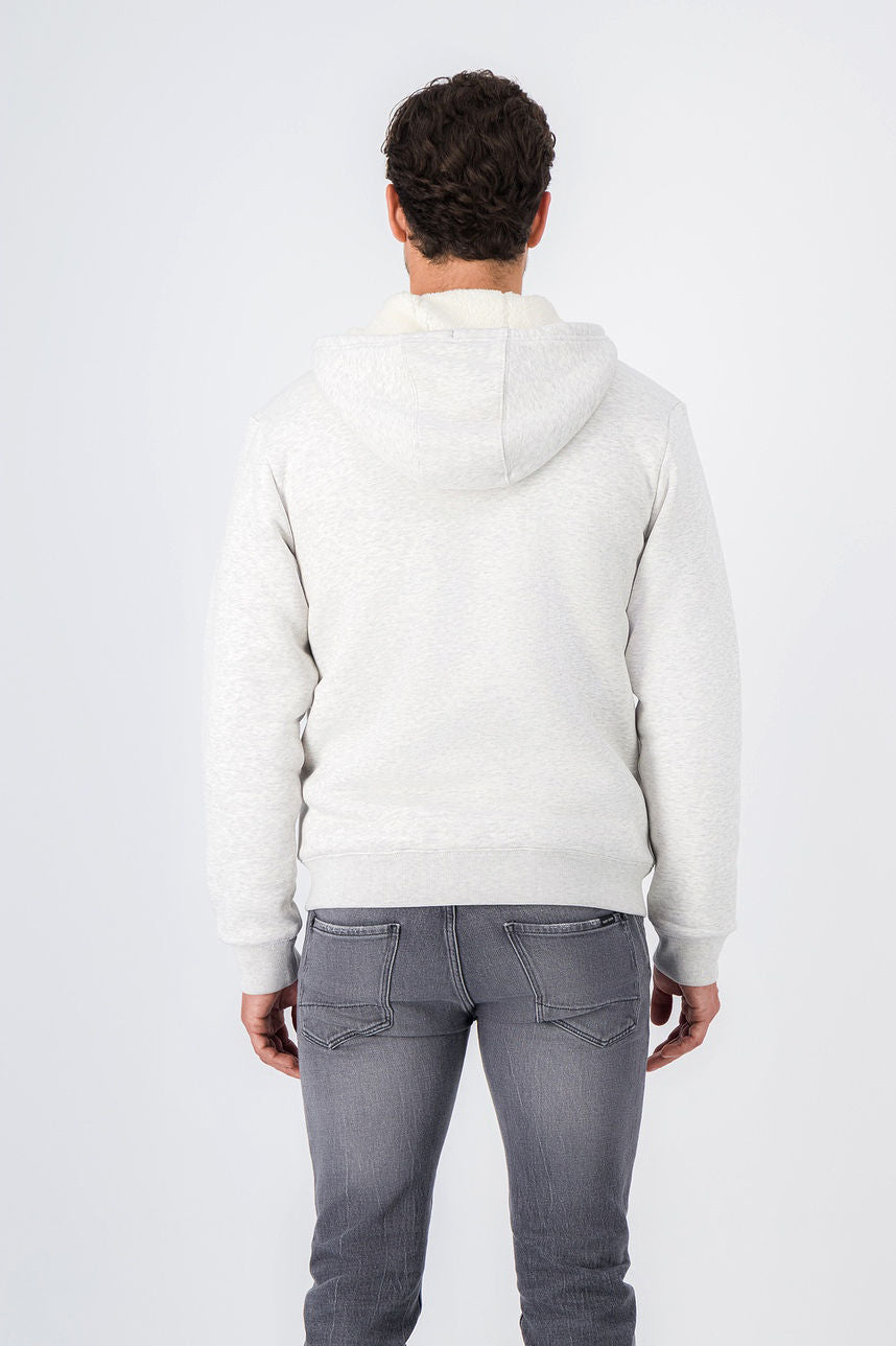 Sweat zippé à capuche NAIL HOODY ZIP WHITE MELANGE