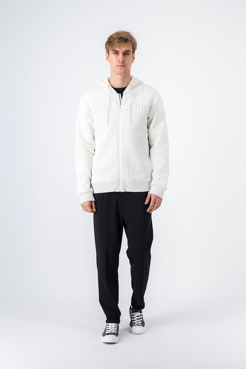 Sweat zippé à capuche NAIL HOODY ZIP WHITE MELANGE