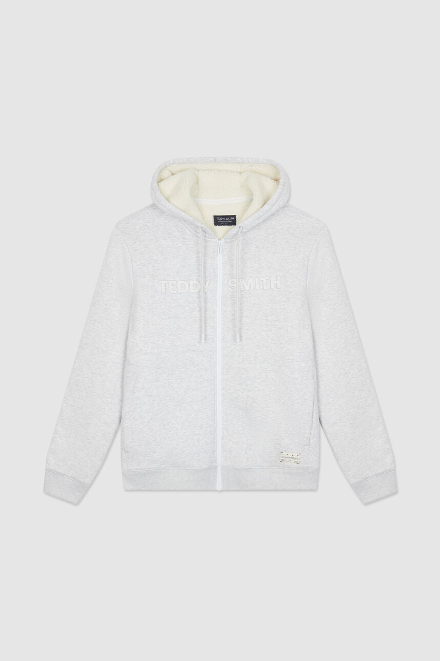 Sweat zippé à capuche NAIL HOODY ZIP WHITE MELANGE