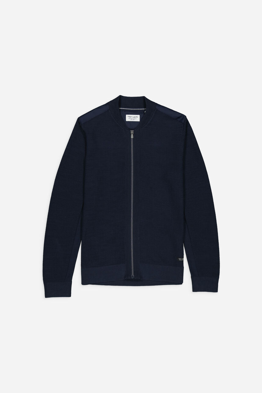 Gilet zippé col bombers G-NUEVA TOTAL NAVY