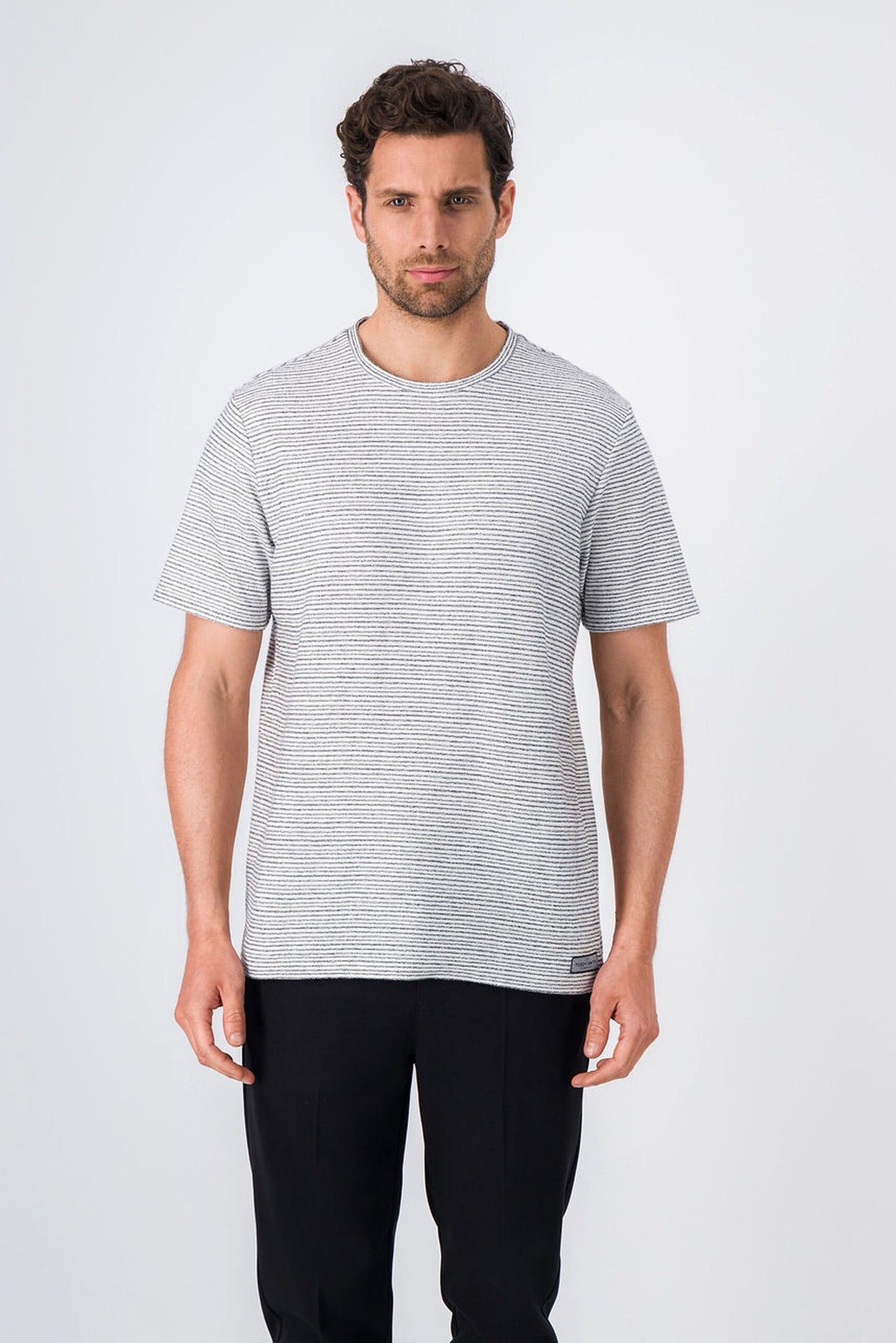 T-shirt col rond jacquard COOPER MC MIDDLE WHITE