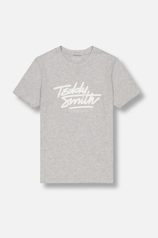 Achat T-shirt col rond SCRIPT MC GRIS CHINE