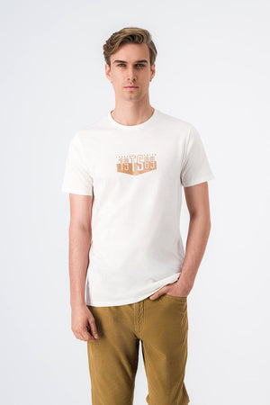 T-shirt col rond SHAFFER MC MIDDLE WHITE