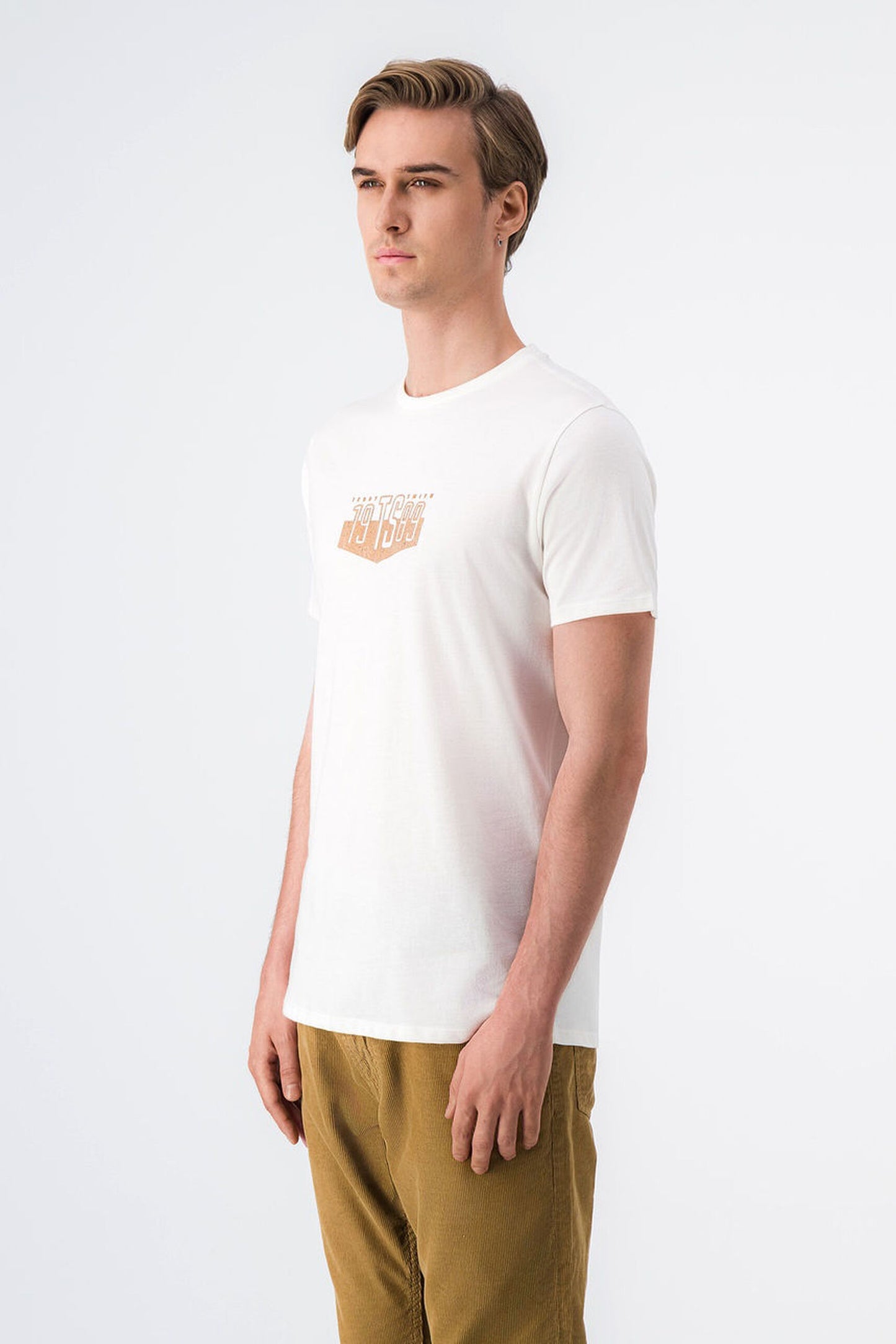 T-shirt col rond SHAFFER MC MIDDLE WHITE