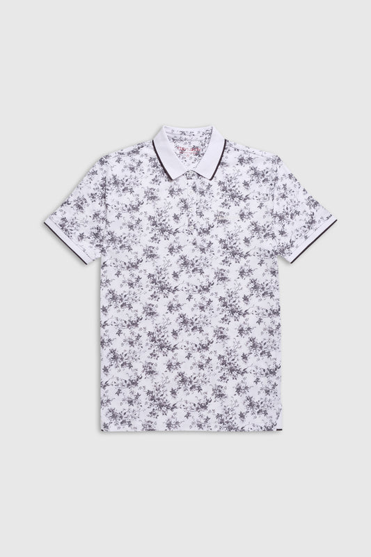 Achat Polo piqué imprimé manches courtes PASY 2 MC BLANC/FLORAL