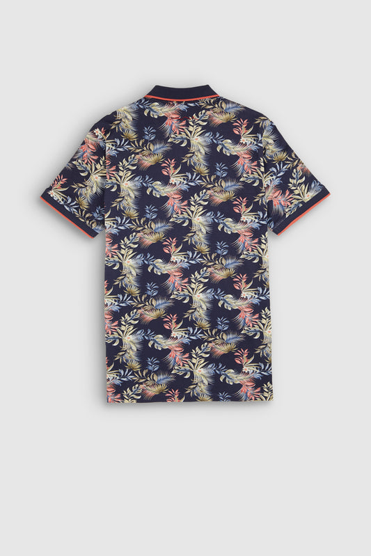 Achat Polo piqué imprimé manches courtes PASY 2 MC TOTAL NAVY/FLORAL