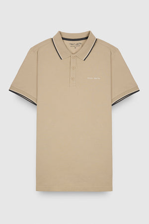 Polo piqué manches courtes PASIAN 2 MC BEIGE