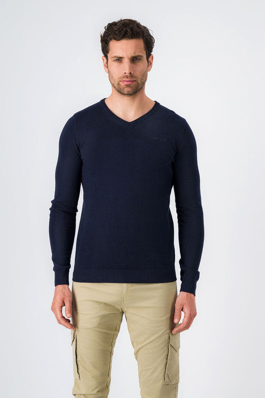 Achat Pull col V PULSER 2 TOTAL NAVY CHINE