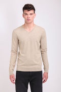 Pull col V P-MARCO BEIGE DUNE CHINE