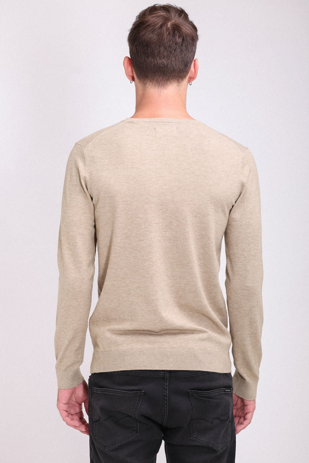 Pull col V P-MARCO BEIGE DUNE CHINE