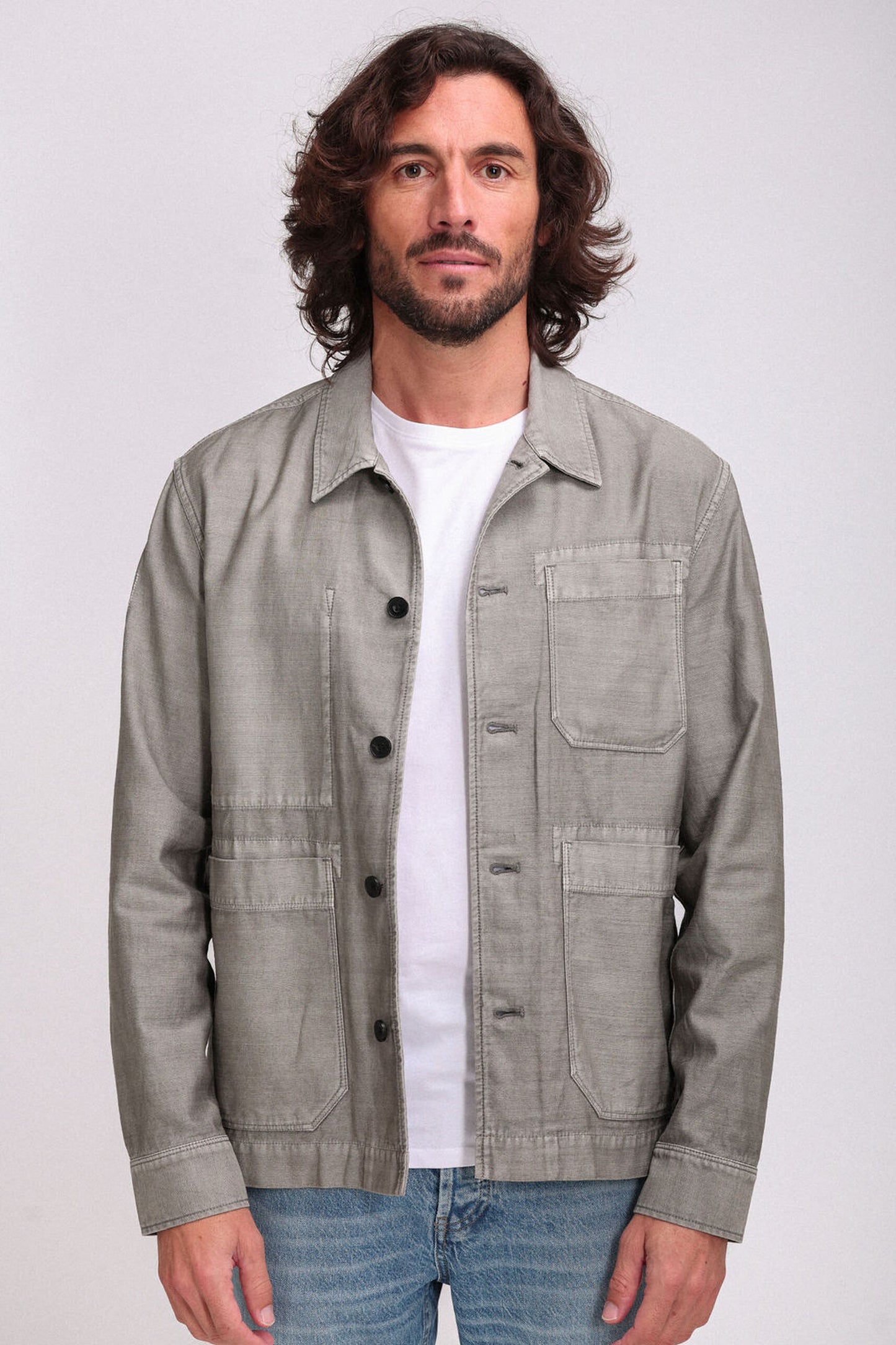 Blouson mi-saison en coton style worker B-WOODLEY FADED KAKI