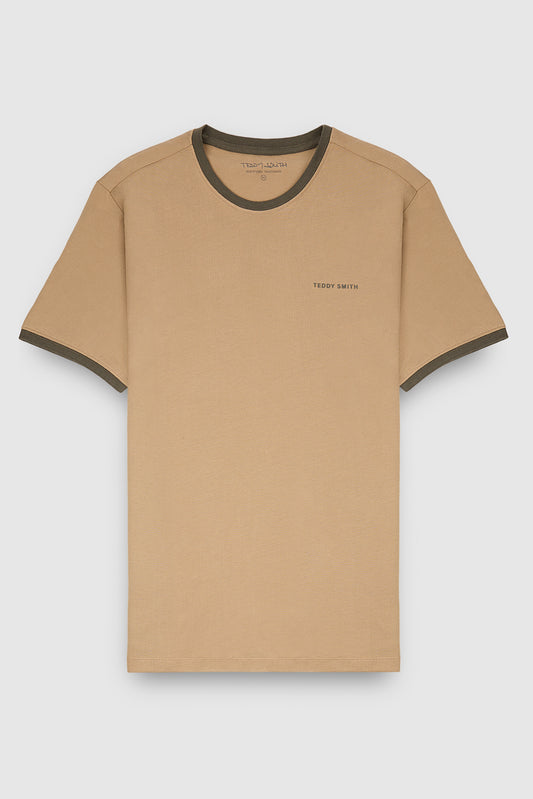 Achat T-shirt col rond manches courtes THE TEE 2 R MC MOKA BEIGE