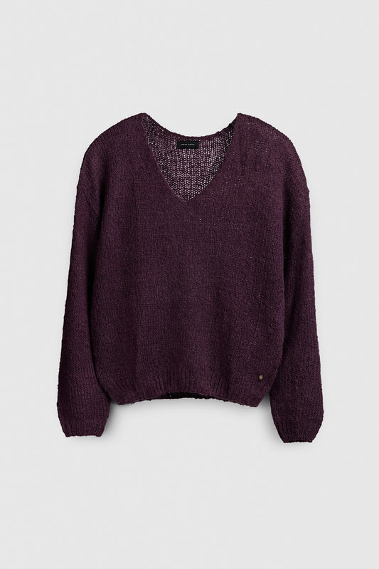 Achat Pull col V P-MOLLY TRUE PURPLE