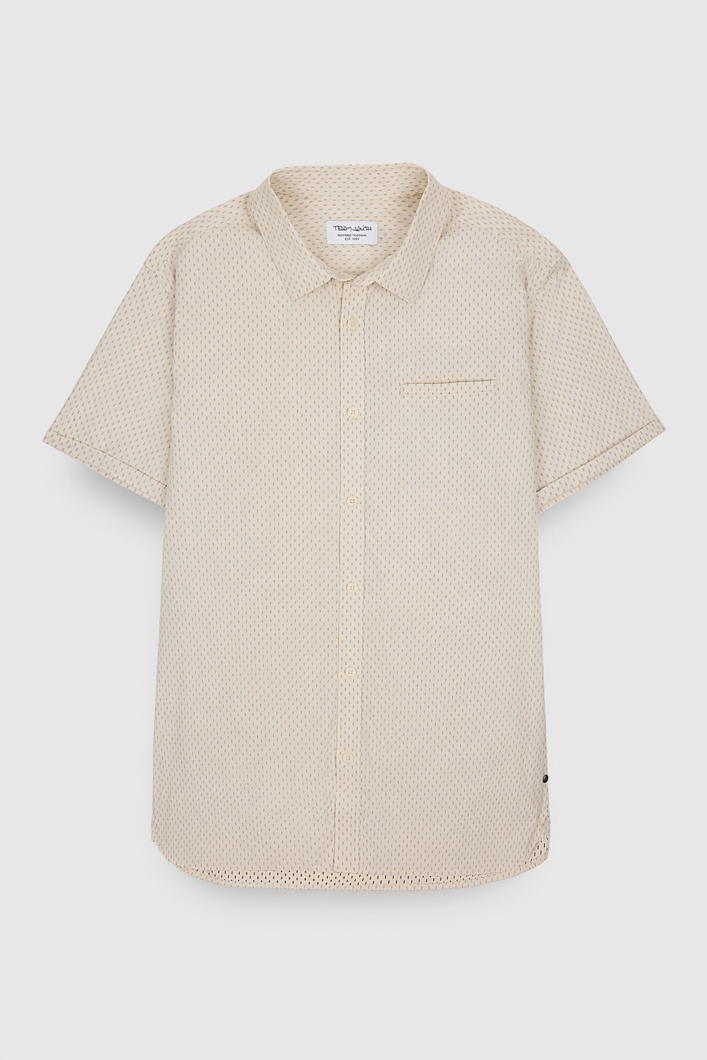 Chemise CUT MC CREAM / MICRO PRINT