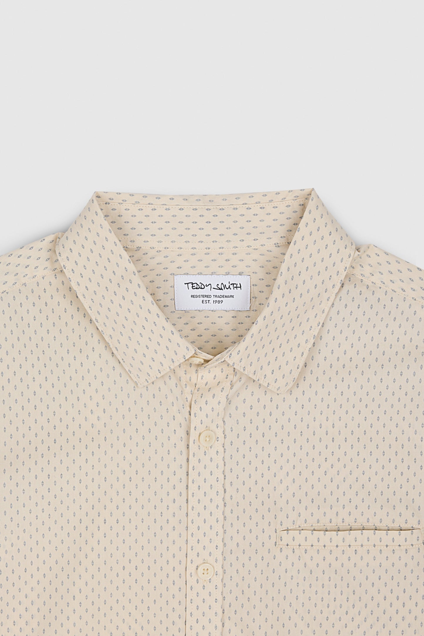 Chemise CUT MC CREAM / MICRO PRINT