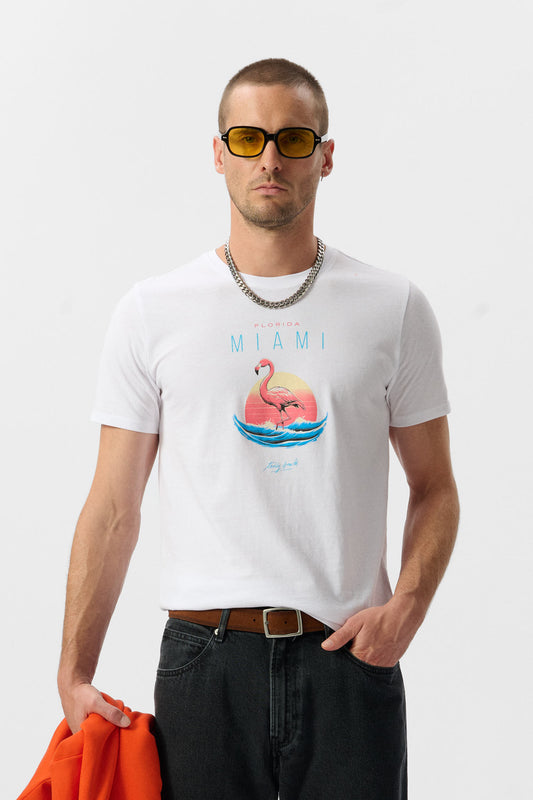 Achat T-shirt T-MIAMI MC BLANC