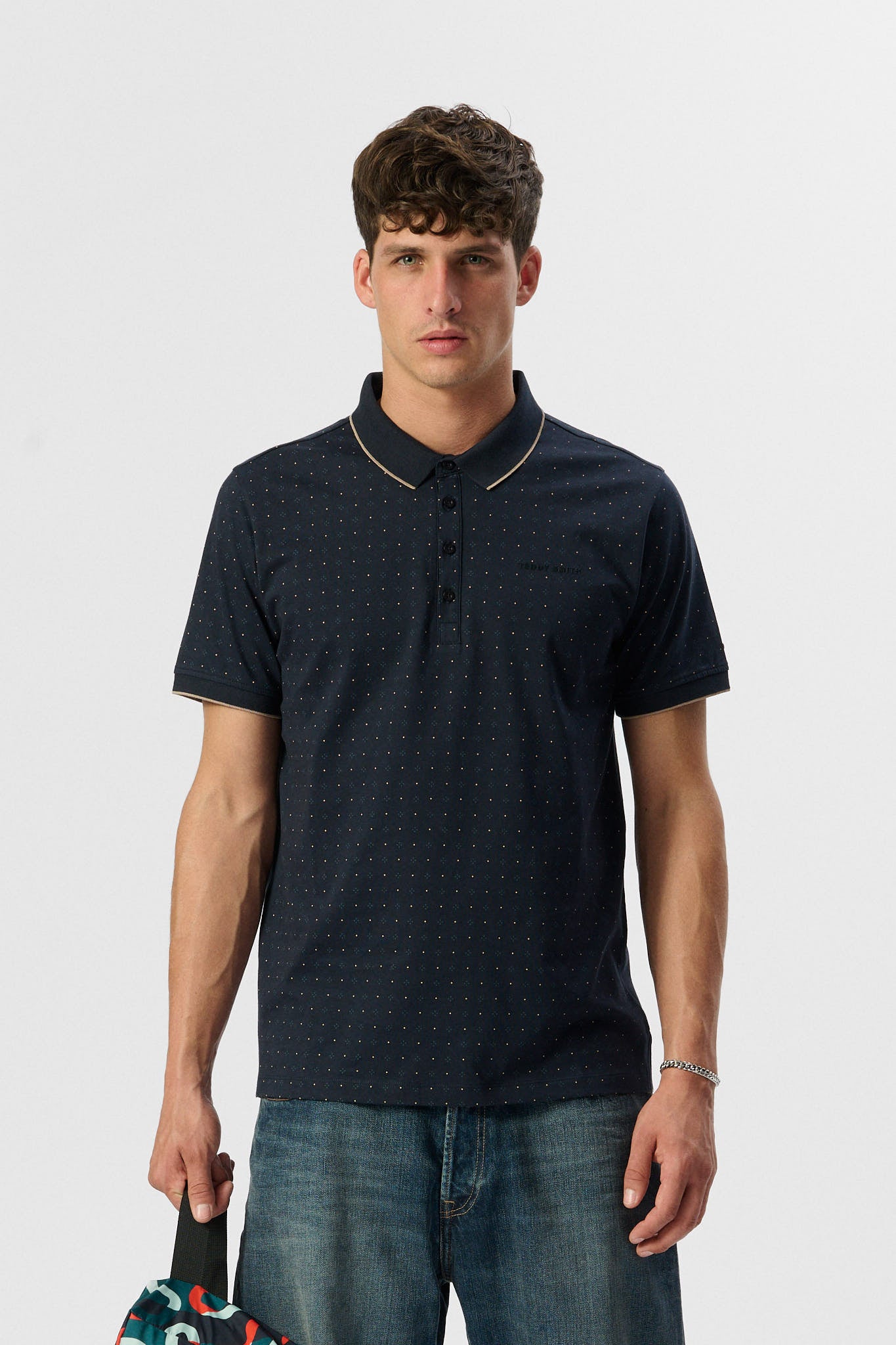 Polo PASY 2 MC TOTAL NAVY/MICRO DOTS