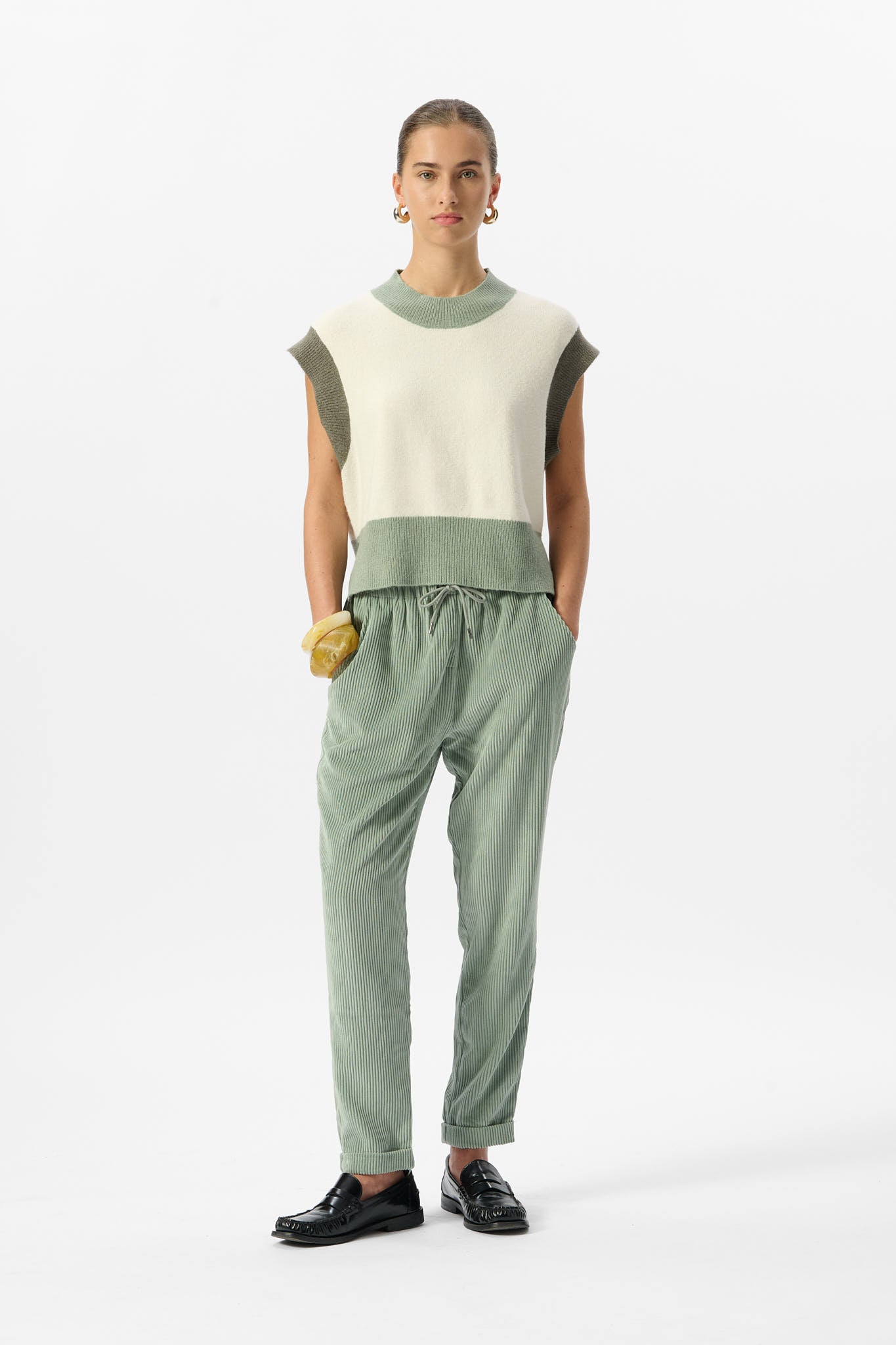 Pantalon TEDDY VELOURS ICEBERG GREEN