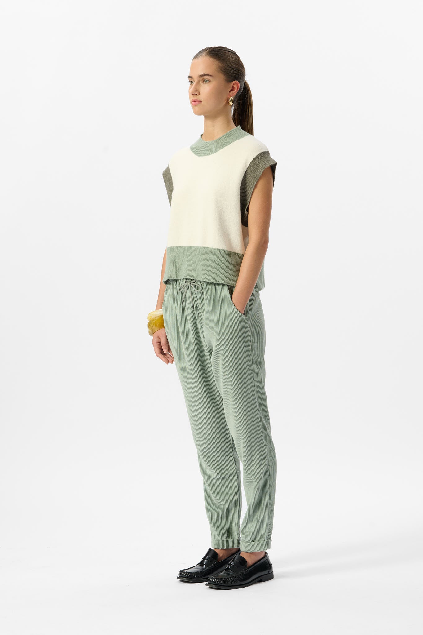 Pantalon TEDDY VELOURS ICEBERG GREEN