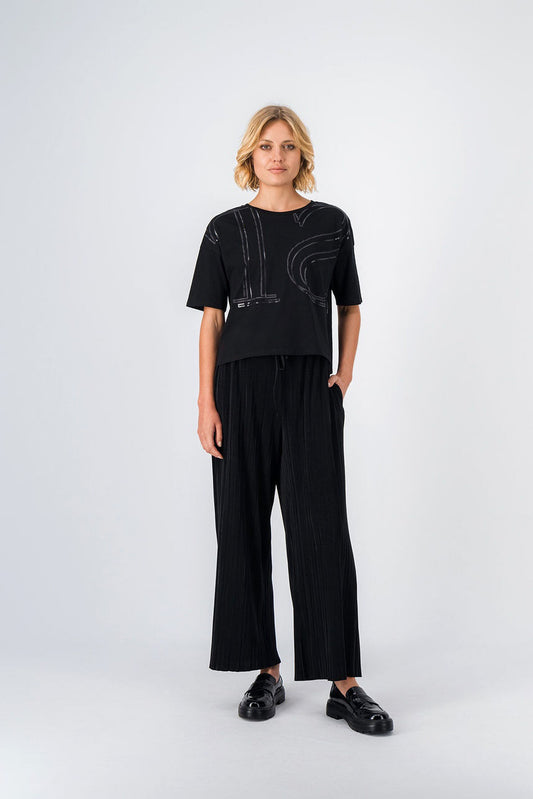 Achat Pantalon fluide plissé PEARL NOIR