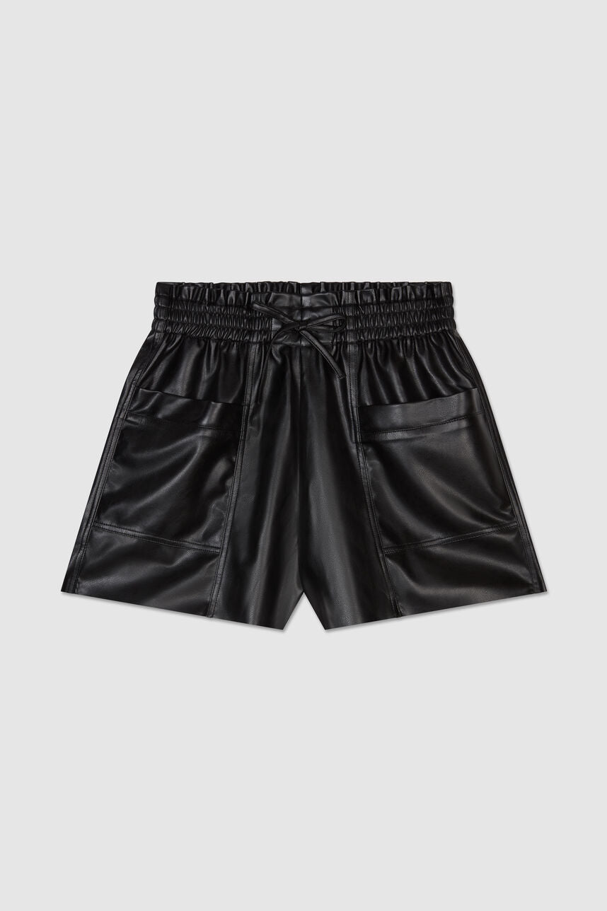 Short en simili cuir MILO NOIR