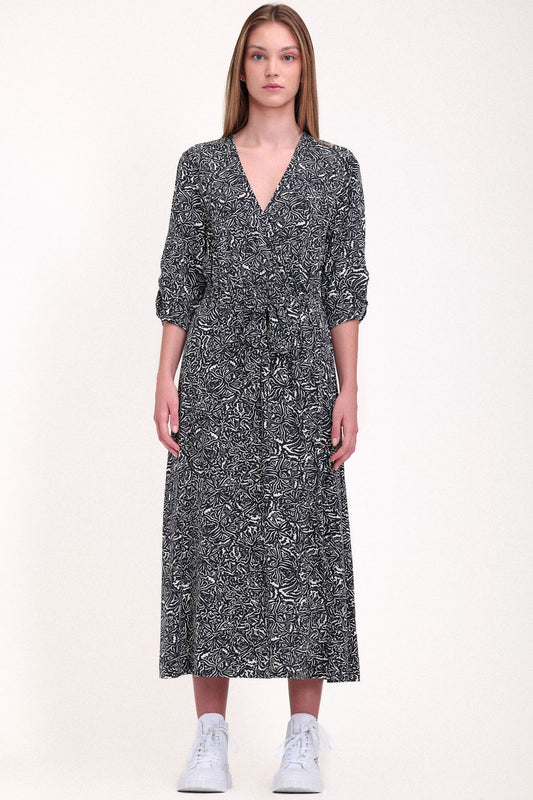 Achat Robe cache-cœur R-MEGUY DARK NAVY PRINT