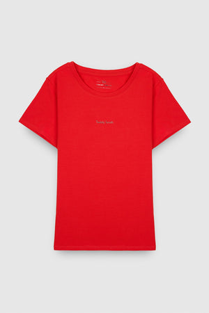 T-shirt col rond T-RIBELLE MC PUR RED