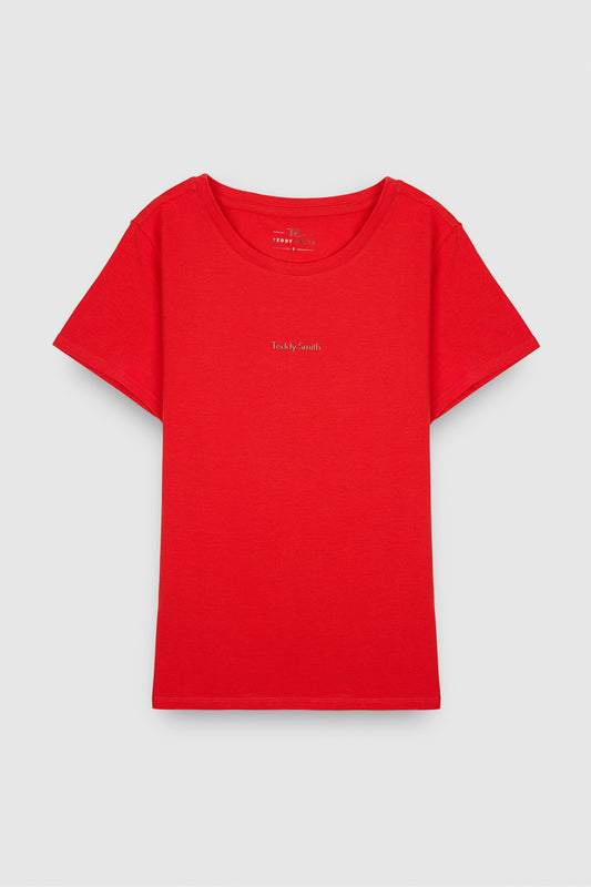 Achat T-shirt col rond T-RIBELLE MC PUR RED