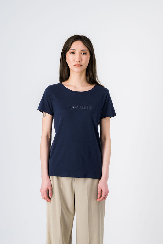 Achat T-shirt col rond NEW TICIA MC TOTAL NAVY/PRINT 1