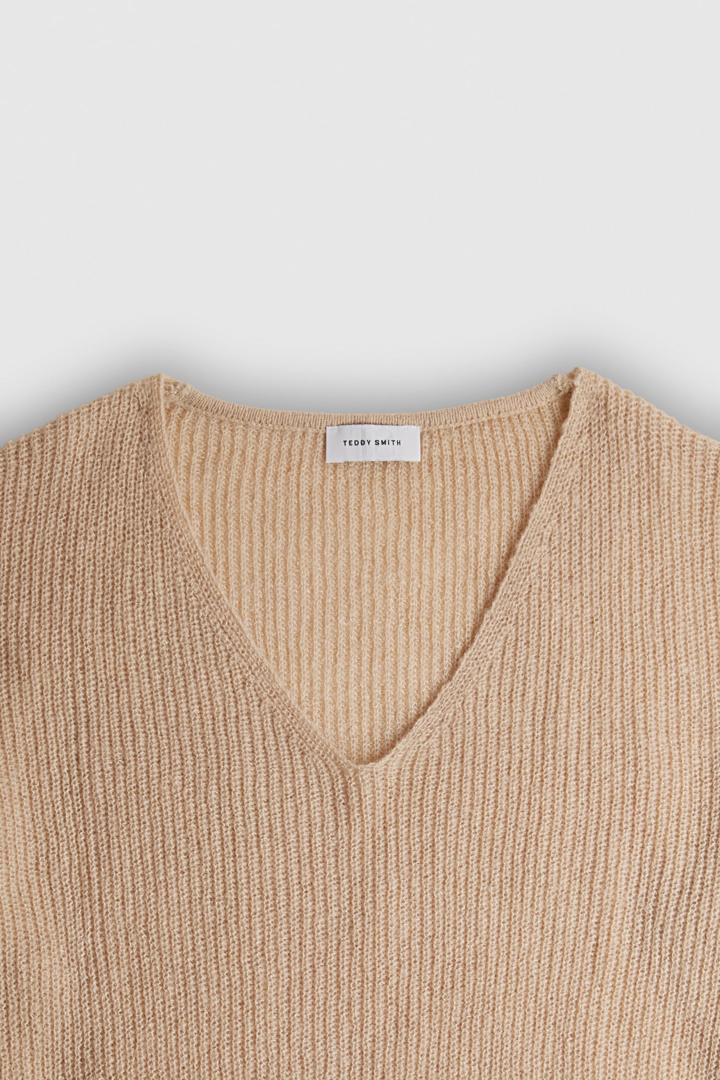 Pull col V P-MAG BEIGE ARGILE