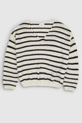 Pull col V rayé P-MAG STRIPES MIDDLE WHITE STRIPE 2