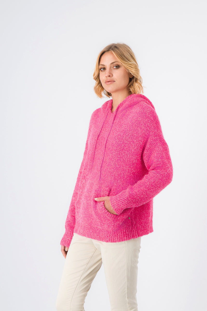 Pull à capuche CASSIE FRESH PINK CHINE