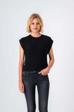 Top en maille ELISA NOIR