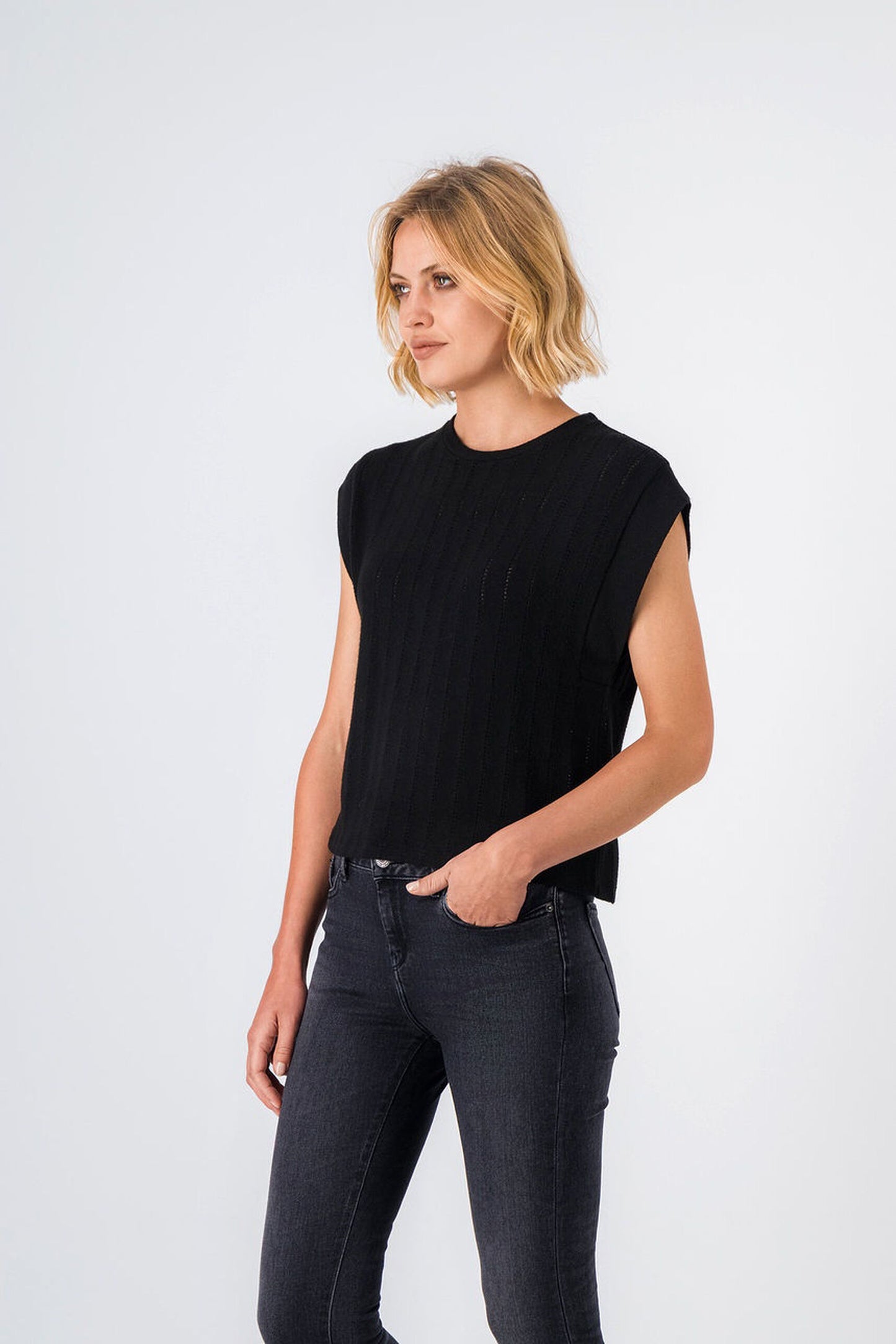 Top en maille ELISA NOIR