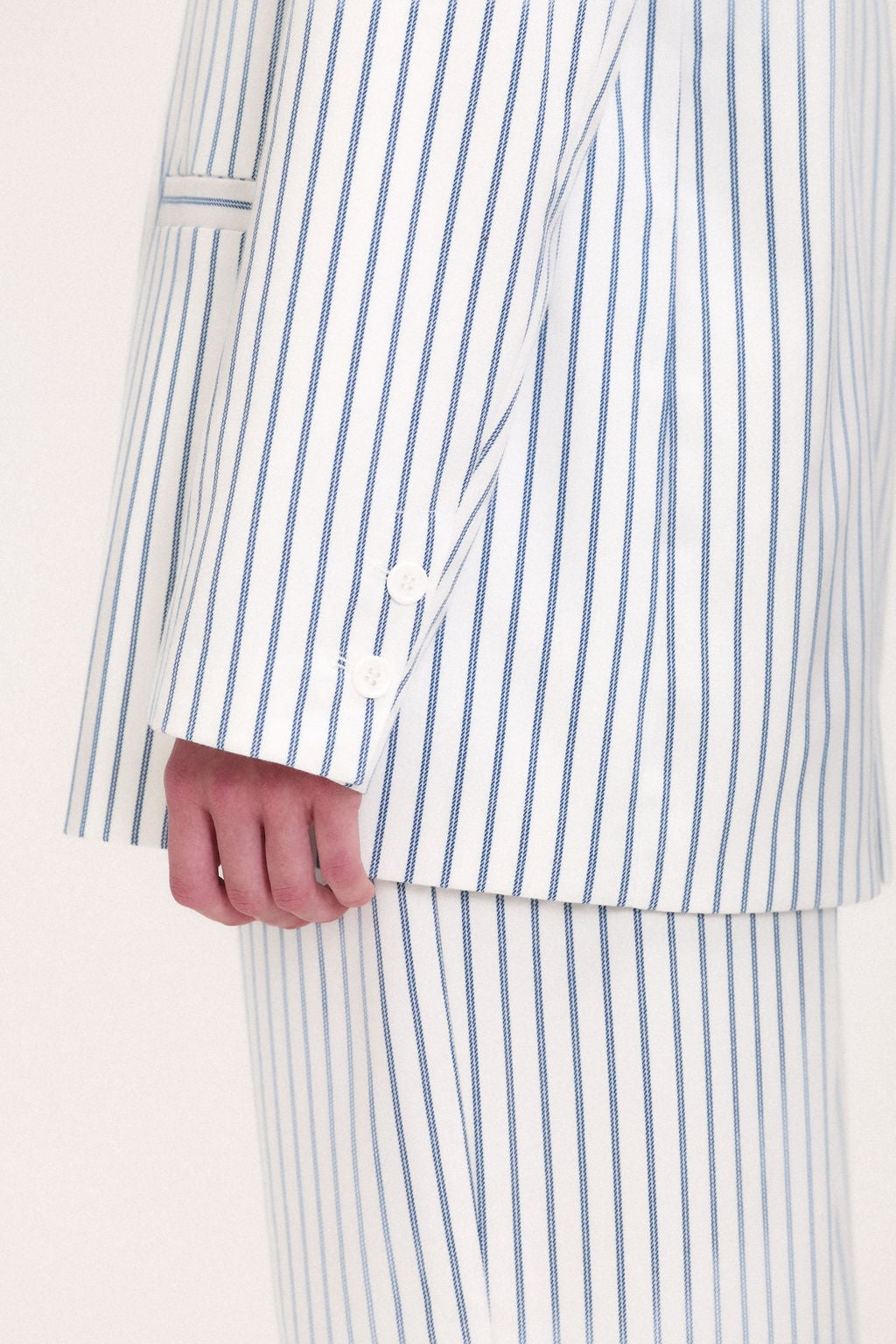 Veste V-ROSA STRIPE BLANC