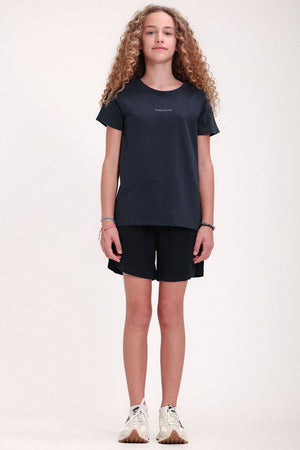 Short taille élastiquée S-SUZIE JR LINEN TOTAL NAVY