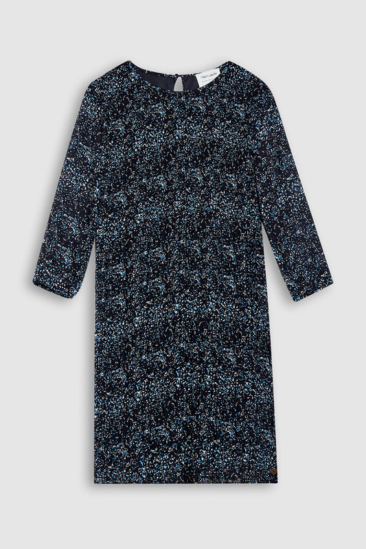 Achat Robe fluide plissée imprimée fille R-AMELIE JR DARK NAVY/MOTIF 1