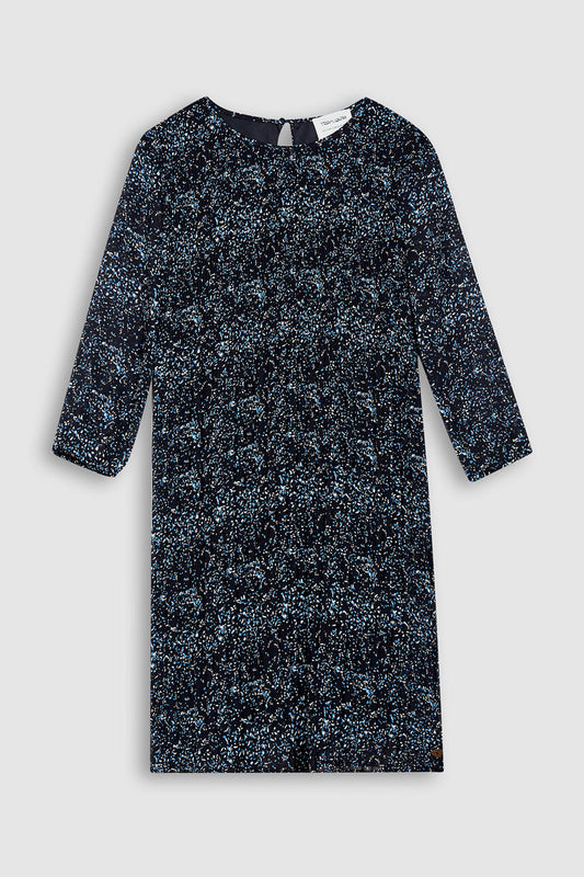 Achat Robe fluide plissée imprimée fille R-RAMELIE JR DARK NAVY/MOTIF 1