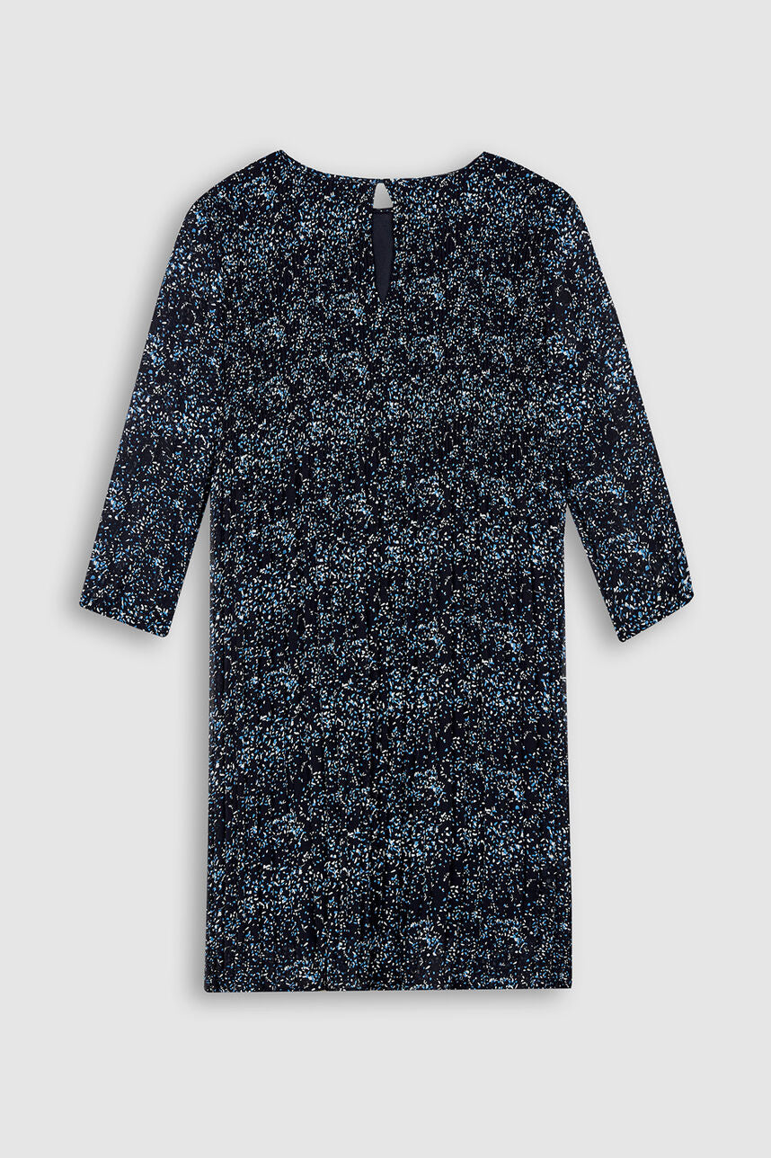 Robe fluide plissée imprimée fille R-AMELIE JR DARK NAVY/MOTIF 1