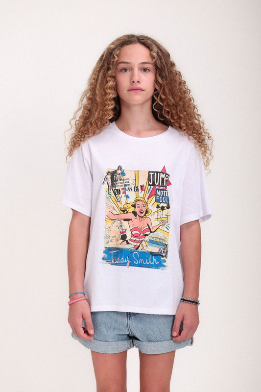 Achat T-shirt col rond T-MEL MC JR BLANC