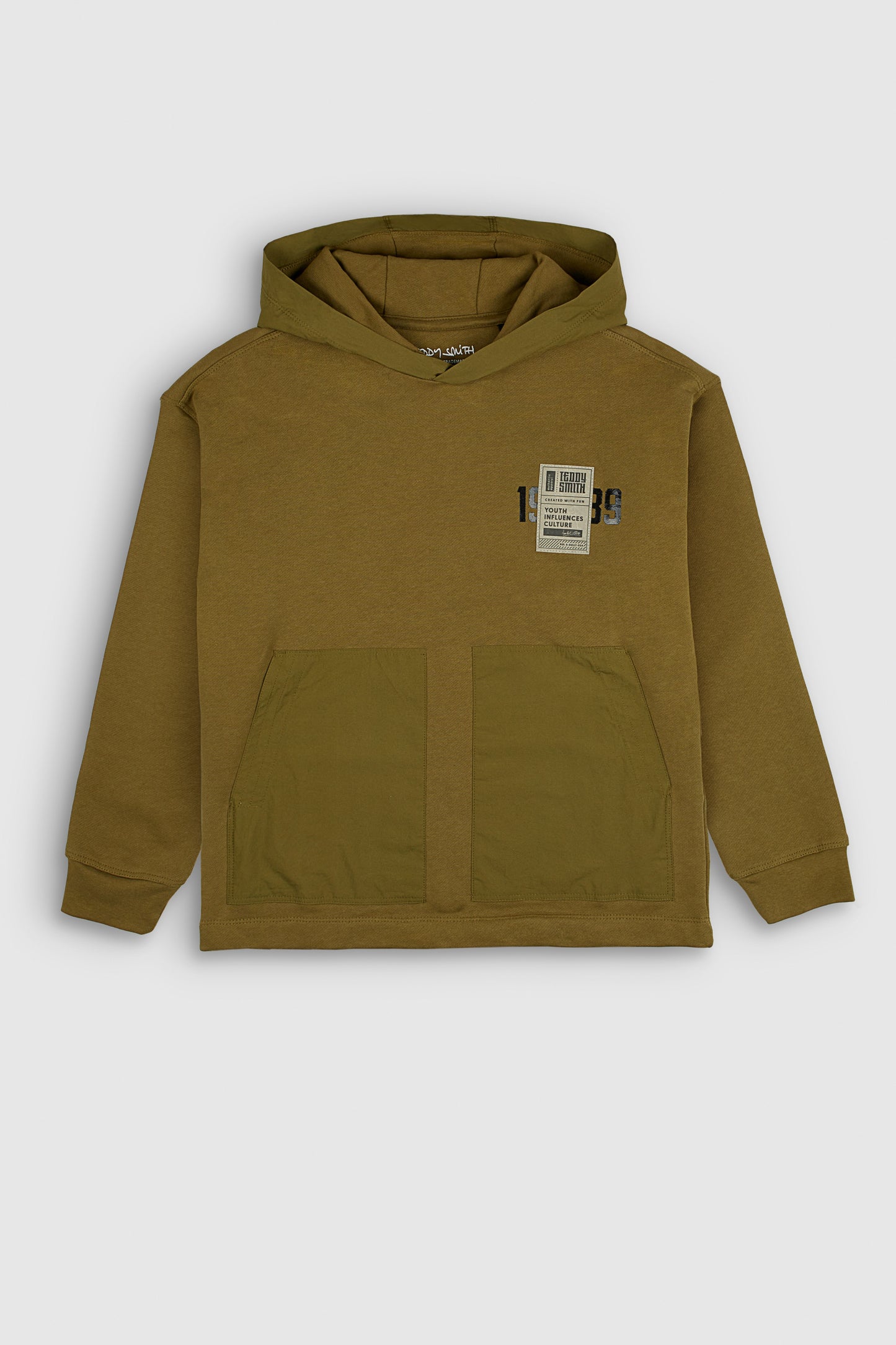 Sweat à capuche coupe large S-SULLY HOODY JR TROPICAL OLIVE